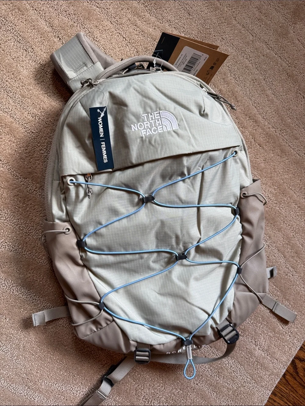 The North Face Women’s Borealis Backpack - Sage Green with Brown Accents